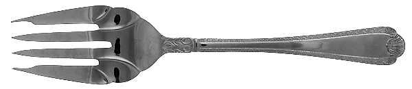 Royal Shell (Stainless, Shell Handle & Tip) Medium Solid Cold Meat Serving Fork