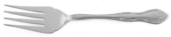 Rose Tiara (Stainless) Medium Solid Cold Meat Serving Fork