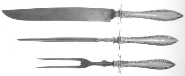 Savoy (Silverplate, 1892) Large 3-Piece Roast Carving Set w/ Stainless Blade