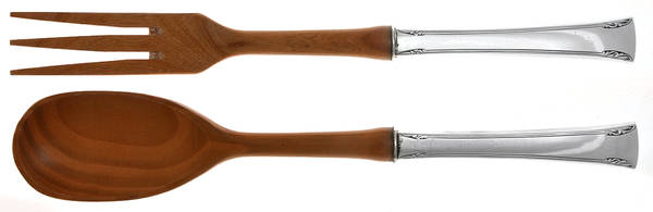 Serenity (Sterling, 1940) Wooden Bowl 2-Piece Salad Set