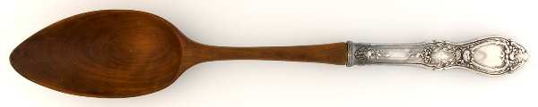 Sharon (Silverplate, 1910) Salad Serving Spoon with Wooden Bowl