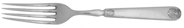 Shell (Silverplate, 1860) Indented Solid Handled Fork
