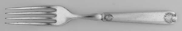 Shell (Silverplate, 1860) Indented Solid Handled Fork
