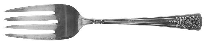 Silver Belle (Silverplate, 1940) Small Solid Cold Meat Serving Fork