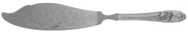 Silver Iris (Sterling, 1955) Engraved Fish Serving Knife-Stainless Blade