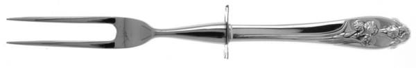 Silver Iris (Sterling, 1955) Small Carving Fork W/Sterling Guard