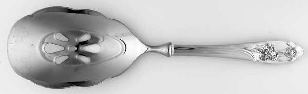 Silver Iris (Sterling, 1955) Pierced Casserole Spoon with Stainless Bowl