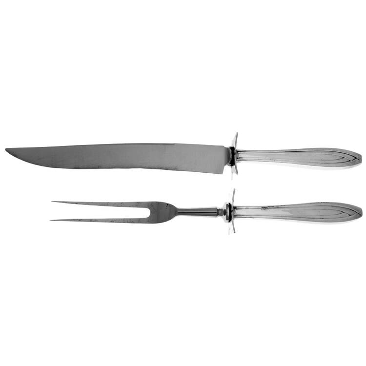 Silhouette (Silverplate, 1930) Large 2-Piece Roast Carving Set w/Stainless Blade