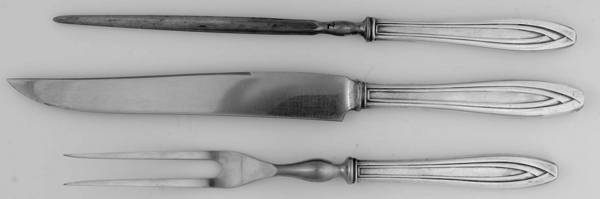 Silhouette (Silverplate, 1930) Small Steak 3-Piece Carving Set with Stainless Blade
