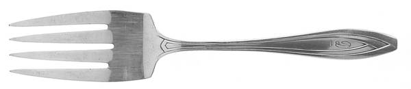 Silhouette (Silverplate, 1930) Monogram Small Solid Cold Meat Serving Fork