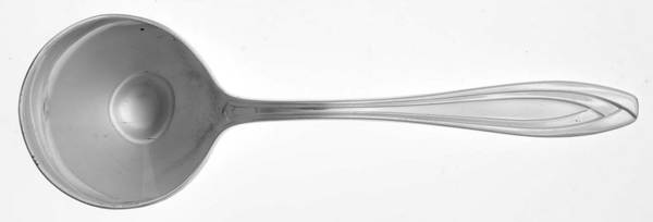 Silhouette (Silverplate, 1930) Monogram Round Bowl Soup Spoon (Bouillon)