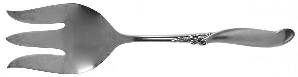 Silver Melody (Sterling, 1955) Medium Solid Cold Meat Serving Fork