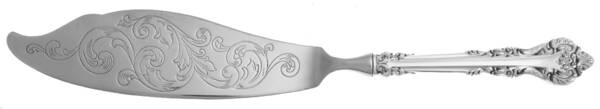 Silver Masterpiece (Sterling, 1970) Engraved Fish Serving Knife-Stainless Blade