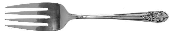 Silver Mist-Marigold (Silverplate, 1935) Small Solid Cold Meat Serving Fork