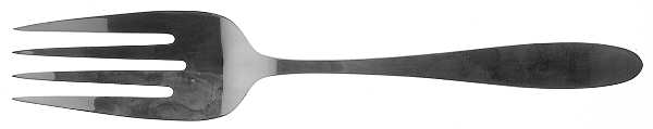 Simplicity (Sterling, 1936) Large Solid Cold Meat Serving Fork