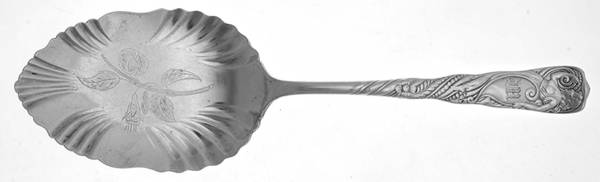 Siren (Silverplate, 1891) Large Solid Bright Cut Pie Knife