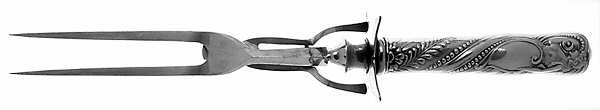 Siren (Silverplate, 1891) Large Stainless-Prong Roast Carving Fork