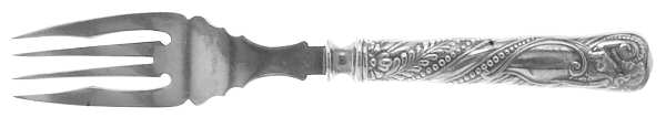 Siren (Silverplate, 1891) Individual Hollow Fish Fork w/Silverplate Tines