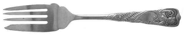 Siren (Silverplate, 1891) Medium Solid Cold Meat Serving Fork
