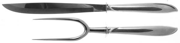 Silver Rhythm (Sterling, 1953) Small Steak 2-Piece Carving Set w/Stainless Blade by International Silver