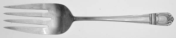 Sonja (Sterling, 1937, No Monograms) Medium Solid Cold Meat Serving Fork