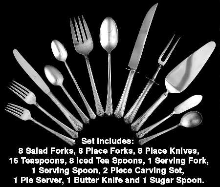 Spring Garden (Silverplate, 1949) 55 Piece Set