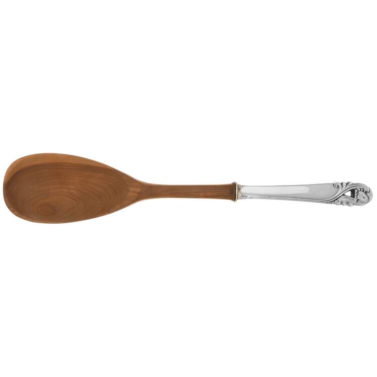 Spring Glory (Sterling, 1942, No Monograms) Salad Serving Spoon Wooden Bowl