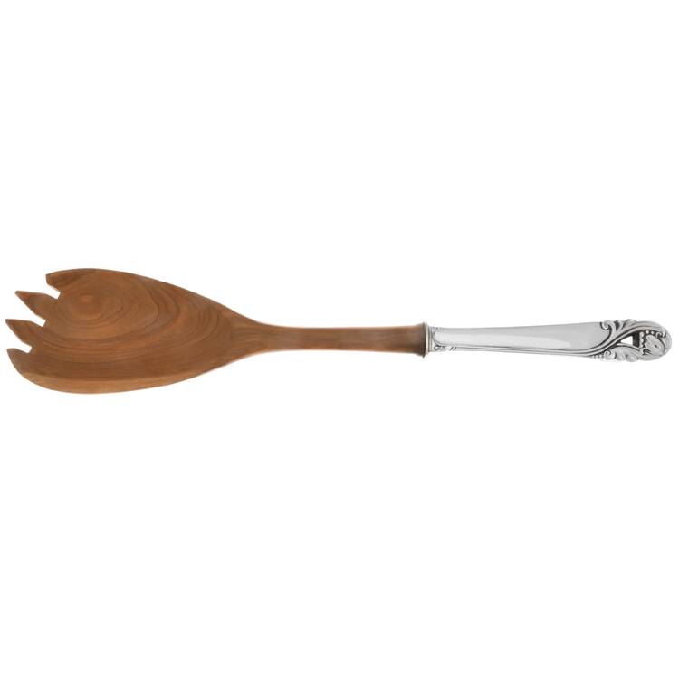 Spring Glory (Sterling, 1942, No Monograms) Salad Serving Fork Wooden Prongs