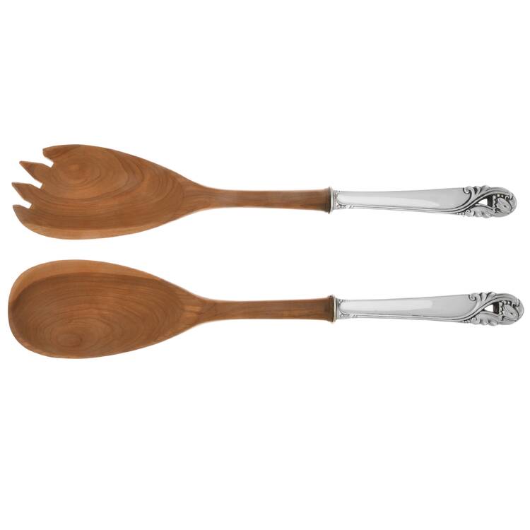 Spring Glory (Sterling, 1942, No Monograms) Wooden Bowl 2 Piece Salad Set