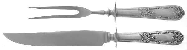 Splendor (Sterling, 1939, No Monograms) Small Steak 2-Piece Carving Set w/Stainless Blade
