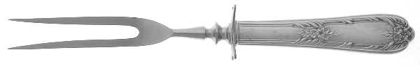Splendor (Sterling, 1939, No Monograms) Small Steak Carving Fork with Stainless Prongs