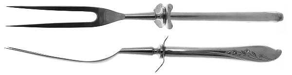 Springtime (Silverplate, 1957) Large Stainless-Prong Roast Carving Fork