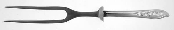 Springtime (Silverplate, 1957) Large Stainless-Prong Roast Carving Fork