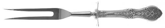 Springtime (Sterling, 1935) Small Carving Fork Stainless Prong W/Sterling Guar
