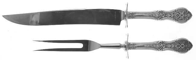 Springtime (Sterling, 1935) 2 Piece Small Carving Set W/ Sterling Guard by International Silver