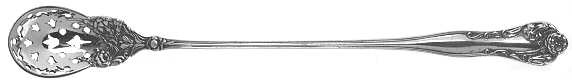 Stratford (Sterling, 1902, No Monograms) Pierced Bowl Long Handle Olive Spoon