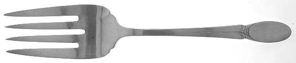 Sylvia (Silverplate, 1934) Large Solid Cold Meat Serving Fork