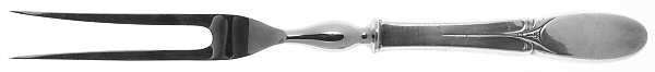 Sylvia (Silverplate, 1934) Small Steak Carving Fork with Stainless Prongs