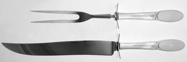 Sylvia (Silverplate, 1934) Large 2-Piece Roast Carving Set w/Stainless Blade