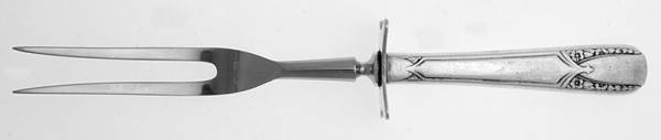 Talisman (Silverplate, 1938) Small Steak Carving Fork with Stainless Prongs