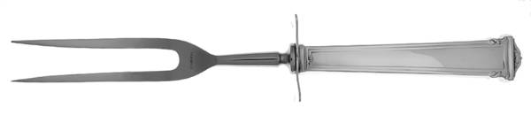 Theseum (Sterling, 1922, No Monograms) Large Stainless-Prong Roast Carving Fork