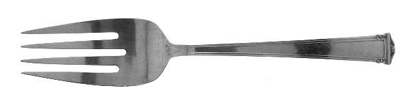 Theseum (Sterling, 1922, No Monograms) Medium Solid Cold Meat Serving Fork