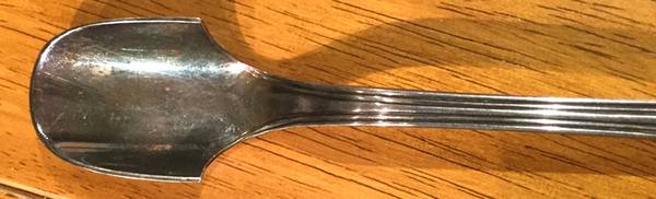 Threaded Oval (Silverplate, 1910) Solid Cheese Scoop