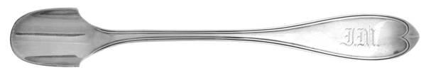 Threaded Oval (Silverplate, 1910) Monogram Solid Cheese Scoop