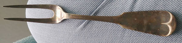 Tipped (Silverplate, 1884) Small Solid Cold Meat Serving Fork