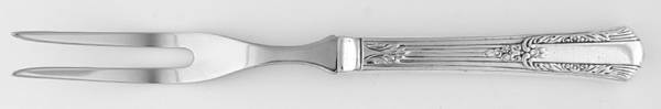 Treasure (Silverplate, 1940) Small Steak Carving Fork with Stainless Prongs
