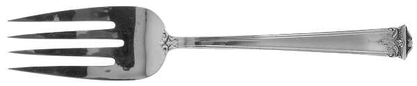Trianon (Sterling, 1921, No Monograms) Large Solid Cold Meat Serving Fork