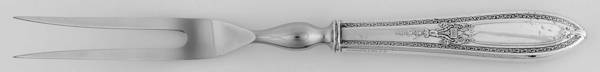 Triumph (Silverplate, 1925, NO MONOGRAMS) Small Steak Carving Fork with Stainless Prongs