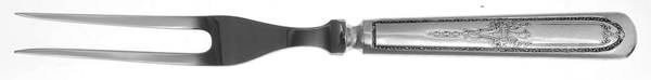 Triumph (Silverplate, 1925, NO MONOGRAMS) Small Steak Carving Fork with Stainless Prongs