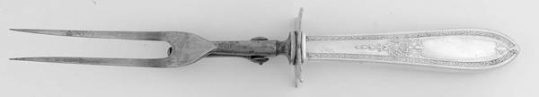 Triumph (Silverplate, 1925, NO MONOGRAMS) Large Stainless-Prong Roast Carving Fork
